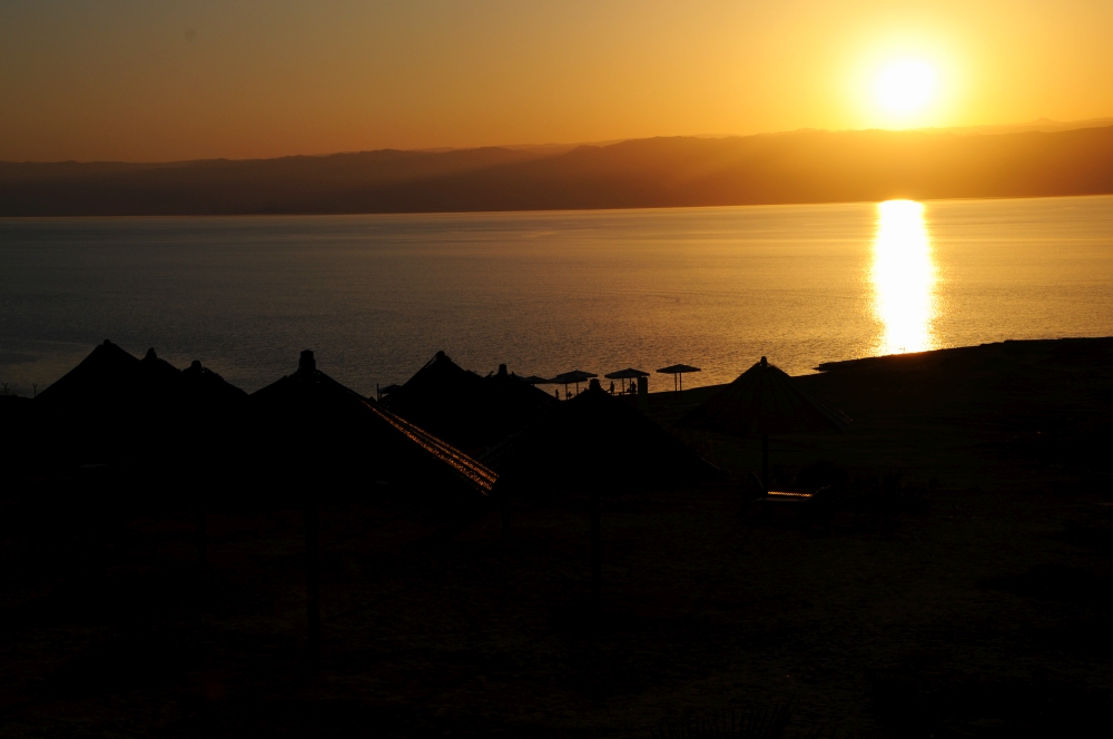 Mŕtve more - západ slnka